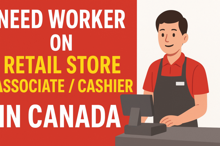Need worker on Retail Store Associate / Cashier in Canada